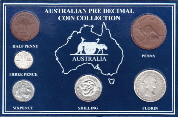 1955 Australia Year Coin Set in card